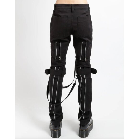 Tripp NYC Bondage Zipper Pants Black Unisex 32 Goth Grunge Rave Punk Rock Emo - Picture 3 of 13
